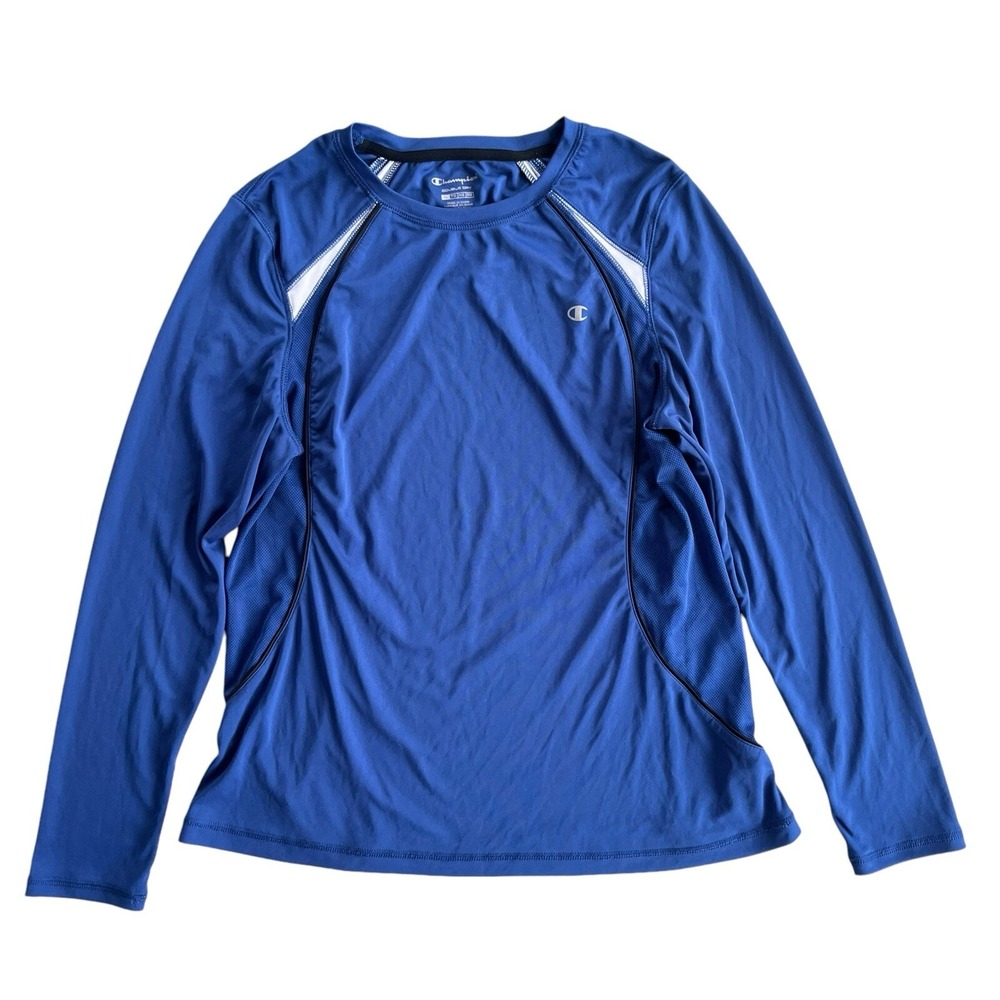 Champion Women's Sz XL Royal Blue Double Dry Mesh Sides Long Sleeve Athletic Top